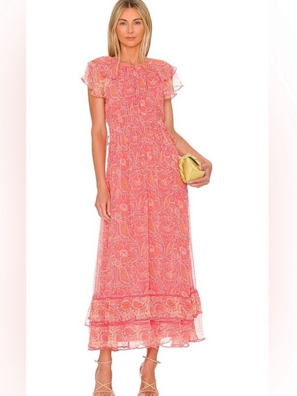 Cleobella 🐹 Coral Paisley Midi Dress